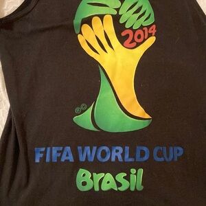 🌈 Brazil 2014 FIFA Soccer futbol World Cup 2014 mens tank top